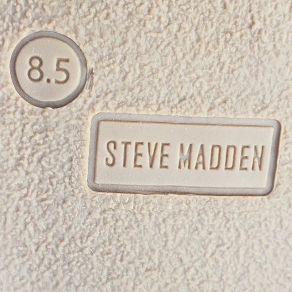 Steve Madden Clear Strap Tan Slide Sandals - Picture 7 of 9